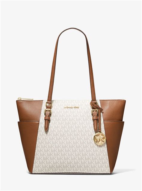 michael kors charlotte signature large top zip tote|mk charlotte.